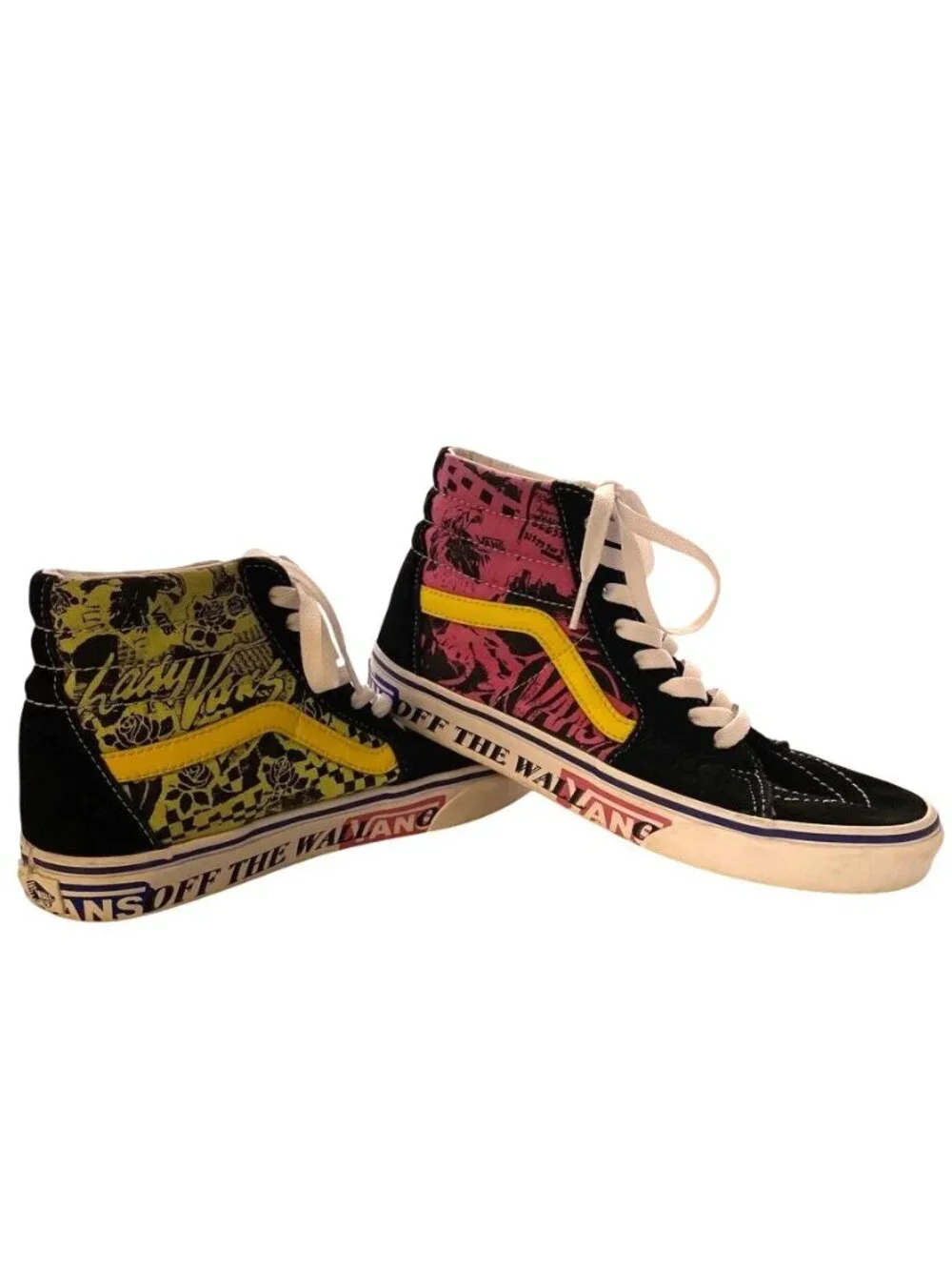 Vans Sk8-Hi Lady Azalea Pink/Yellow/Black High-Top Sneakers Mens 7.5/Womens 9